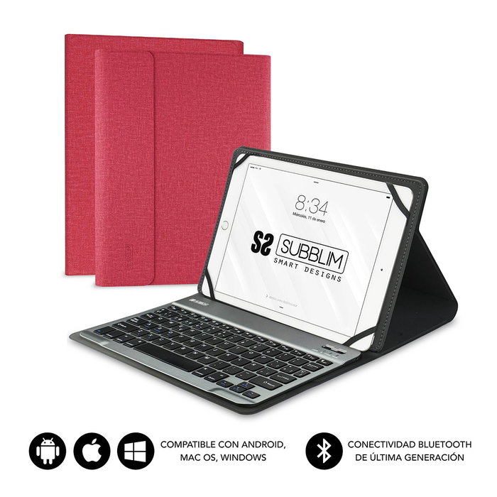 Subblim Keytab Pro Bluetooth Funda con Teclado para Tablet 10,1 Pulgadas Roja Subblim Keytab Pro Bluetooth Funda con Teclado para Tablet 10,1 Pulgadas Roja